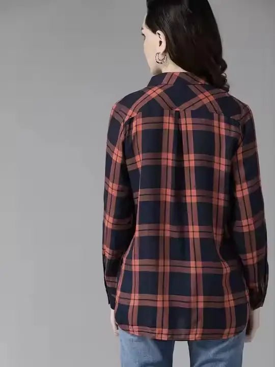 Hot Sale Women'S Flannel Check Oxford Shirt Ladies Casual Blouses