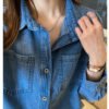 New Spring Autumn Blue Denim Shirt Casual Coat Women Ladies' Blouses & Tops