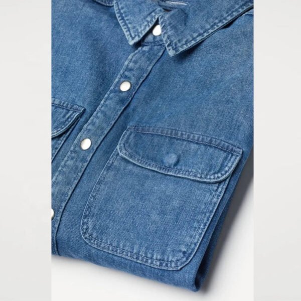 New Design Womens Clothing 100% Cotton Denim Shirt Jacket For Spring Woman Tops Fashionable Casual Shirt