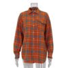 Fashion Loose Plaid Women'S Blouse Elegant Lapel Long Sleeve Shirts