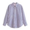 Women Spring New Chic Fashion Striped Shirt Vintage Long Sleeve Button Up Casual Female Shirts Blusas Chic Tops