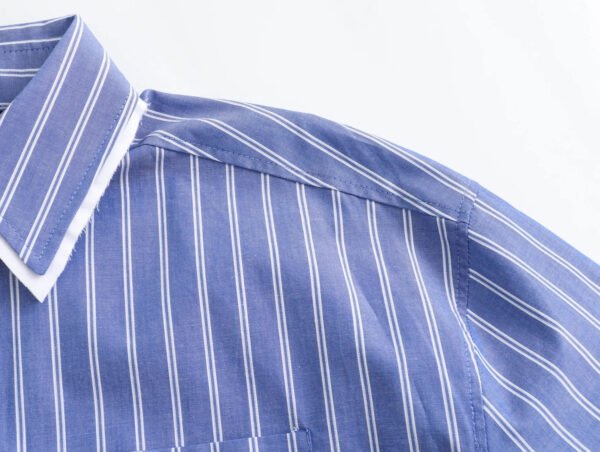 Women'S Shirt Spring And Summer New Fashion Stitching Design Lapel Striped Top Women'S Shirt Chic