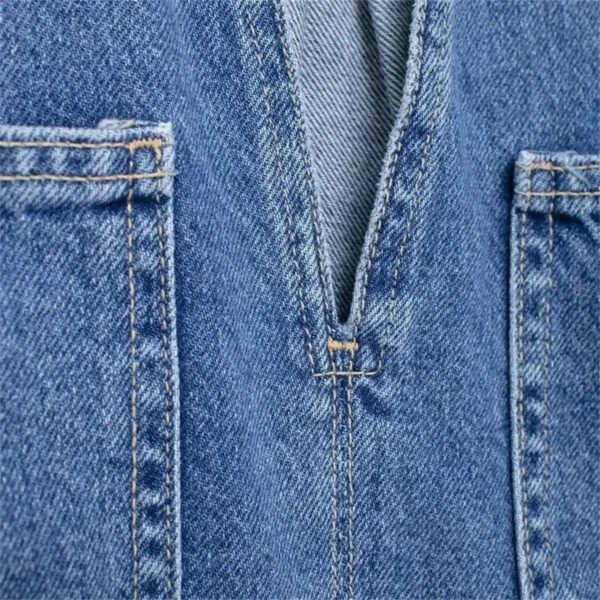 Women'S Cropped Denim Button Shirt Short Sleeve Fashioned Summer Office Casual Top Vintage Style For Winter