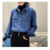 New Spring Autumn Blue Denim Shirt Casual Coat Women Ladies' Blouses & Tops