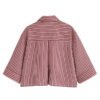Spring Autumn New European American Style Women'S Fashion Casual Loose Single Breasted Striped Shirt Lapel