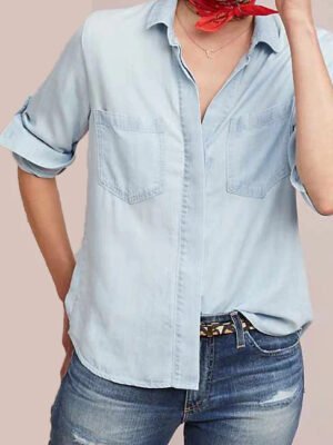 High Quality Women Long Casual Denim Shirt