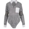 Women & Ladies Fashion And Casual Contrast Color Fabric Long Sleeves Striped Shirts Blouse