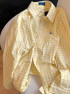 Women'S Cotton Thin Plaid Shirt Summer Korean Loose Long Sleeve Rl Designer Shirts Sun Protection Outerwear Top