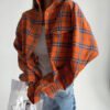 Fashion Loose Plaid Women'S Blouse Elegant Lapel Long Sleeve Shirts
