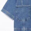 Women'S Cropped Denim Button Shirt Short Sleeve Fashioned Summer Office Casual Top Vintage Style For Winter