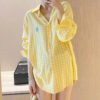 Women'S Cotton Thin Plaid Shirt Summer Korean Loose Long Sleeve Rl Designer Shirts Sun Protection Outerwear Top