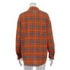 Fashion Loose Plaid Women'S Blouse Elegant Lapel Long Sleeve Shirts