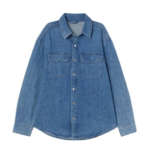 New Design Womens Clothing 100% Cotton Denim Shirt Jacket For Spring Woman Tops Fashionable Casual Shirt