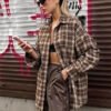 High Quality Women'S Long Plaid Shirt Jackets Loose Bottom Vintage Tops For Summer