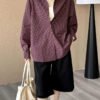 Early Autumn New Tops Retro Casual Style Striped Plaid Loose Loose Shirt For Women