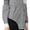 Women & Ladies Fashion And Casual Contrast Color Fabric Long Sleeves Striped Shirts Blouse