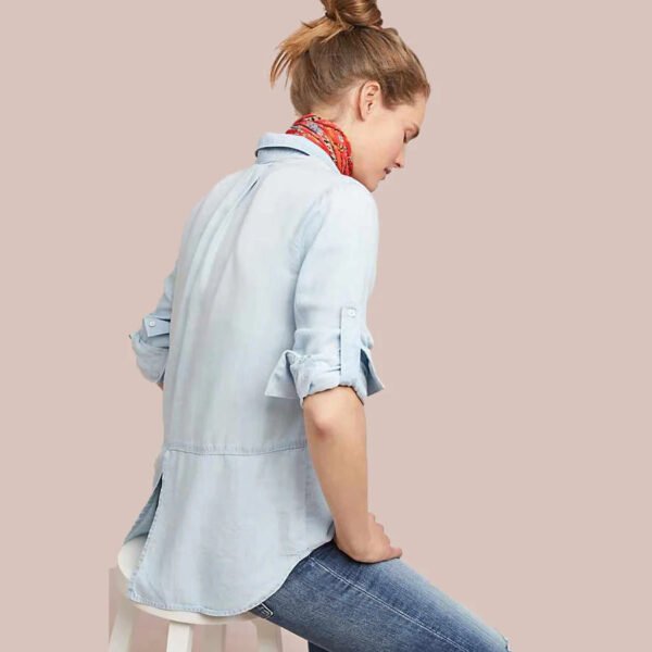 High Quality Women Long Casual Denim Shirt
