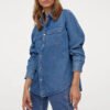 New Design Womens Clothing 100% Cotton Denim Shirt Jacket For Spring Woman Tops Fashionable Casual Shirt