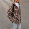 High Quality Women'S Long Plaid Shirt Jackets Loose Bottom Vintage Tops For Summer