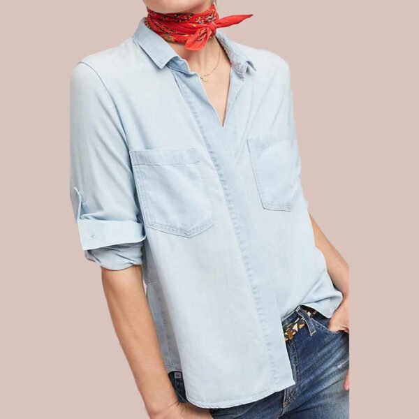 High Quality Women Long Casual Denim Shirt