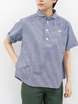 Women'S Smart Casual Plaid Red Shirt With Large Sailor Collar And Short Sleeves For Summer Office Wear