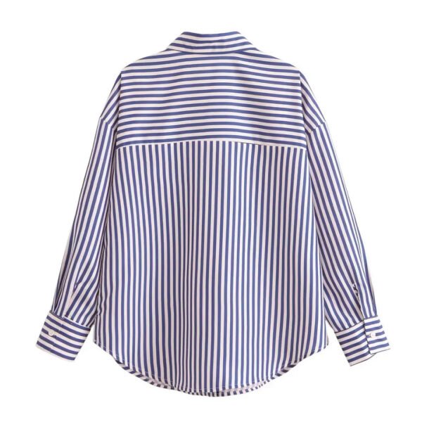 Women Spring New Chic Fashion Striped Shirt Vintage Long Sleeve Button Up Casual Female Shirts Blusas Chic Tops
