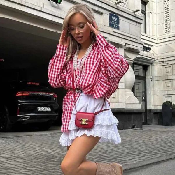 Boutique Summer New Fashionable Design With Ruffled Edge Lapel Long Sleeved Casual Versatile Women'S Shirt