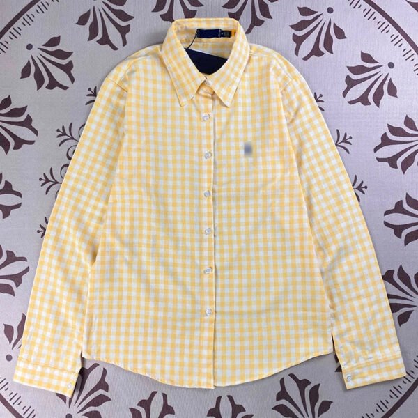 Women'S Cotton Thin Plaid Shirt Summer Korean Loose Long Sleeve Rl Designer Shirts Sun Protection Outerwear Top