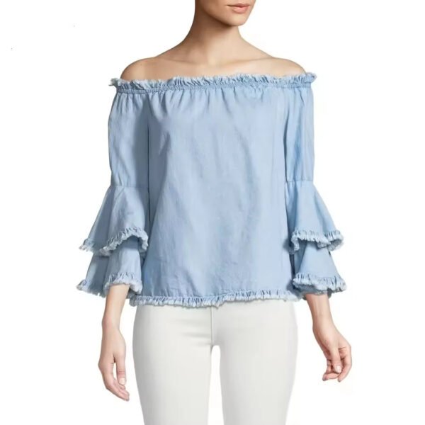 High Quality Women Long Casual Denim Shirt