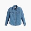 Women'S Blue Denim Shirt Casual Long Sleeve Lapel Button Blouse Comfortable Loose Top Formal Summer Fashion